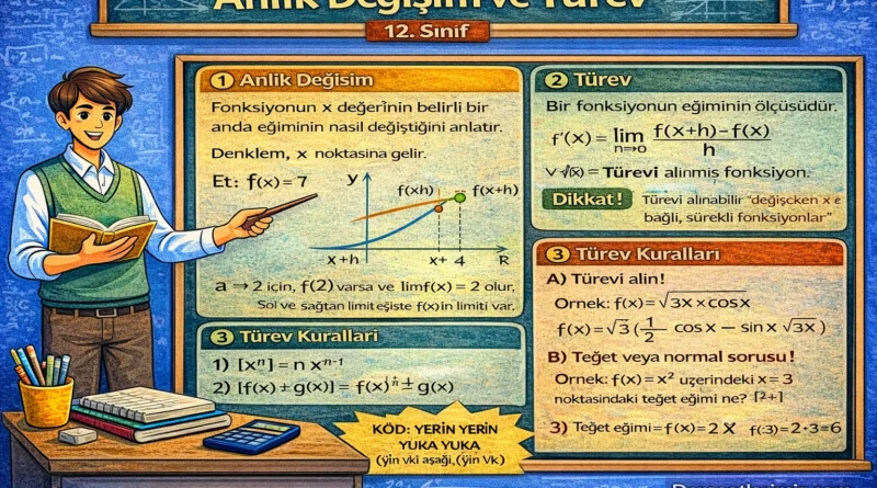 Anlık Değişim Oranı ve Türev Konu Anlatımı